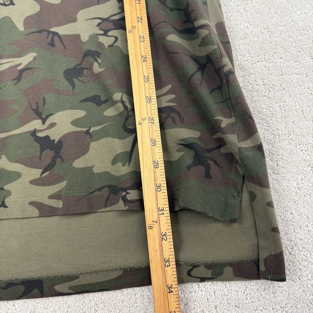 Polo Ralph Lauren Polo Shirt Mens LT L Tall Green Camo Orange Pony Logo